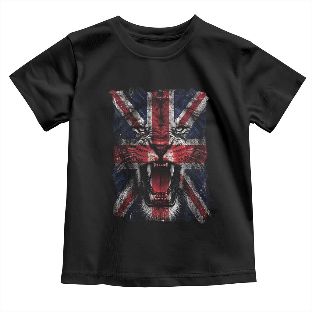 Union Jack Flag Lion Face UK British Great Britain Toddler T Shirt