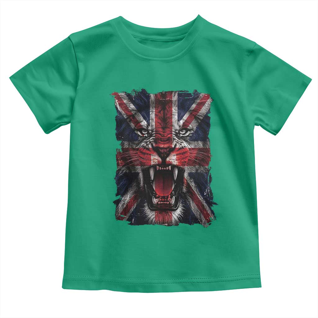 Union Jack Flag Lion Face UK British Great Britain Toddler T Shirt