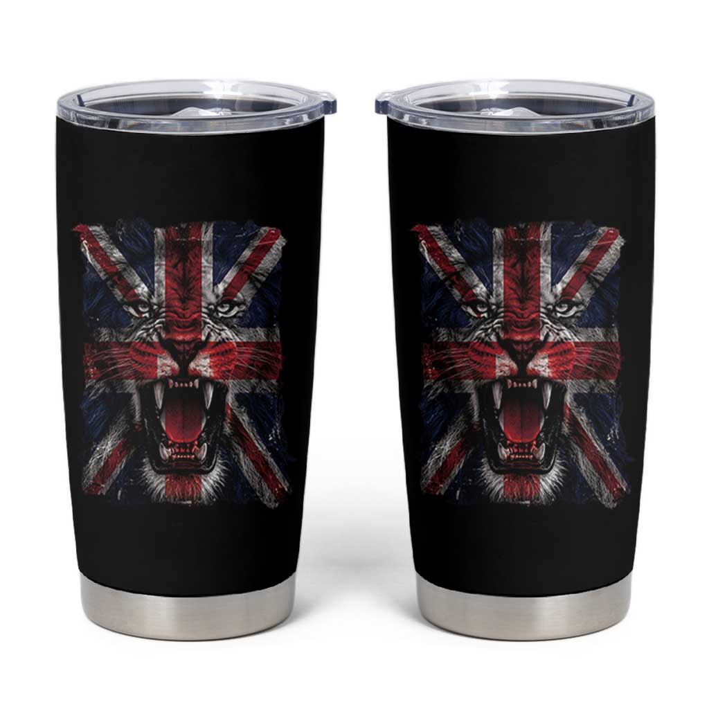 Union Jack Flag Lion Face UK British Great Britain Tumbler Cup