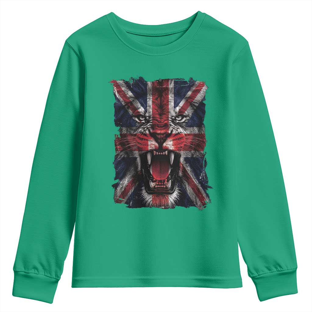 Union Jack Flag Lion Face UK British Great Britain Youth Sweatshirt