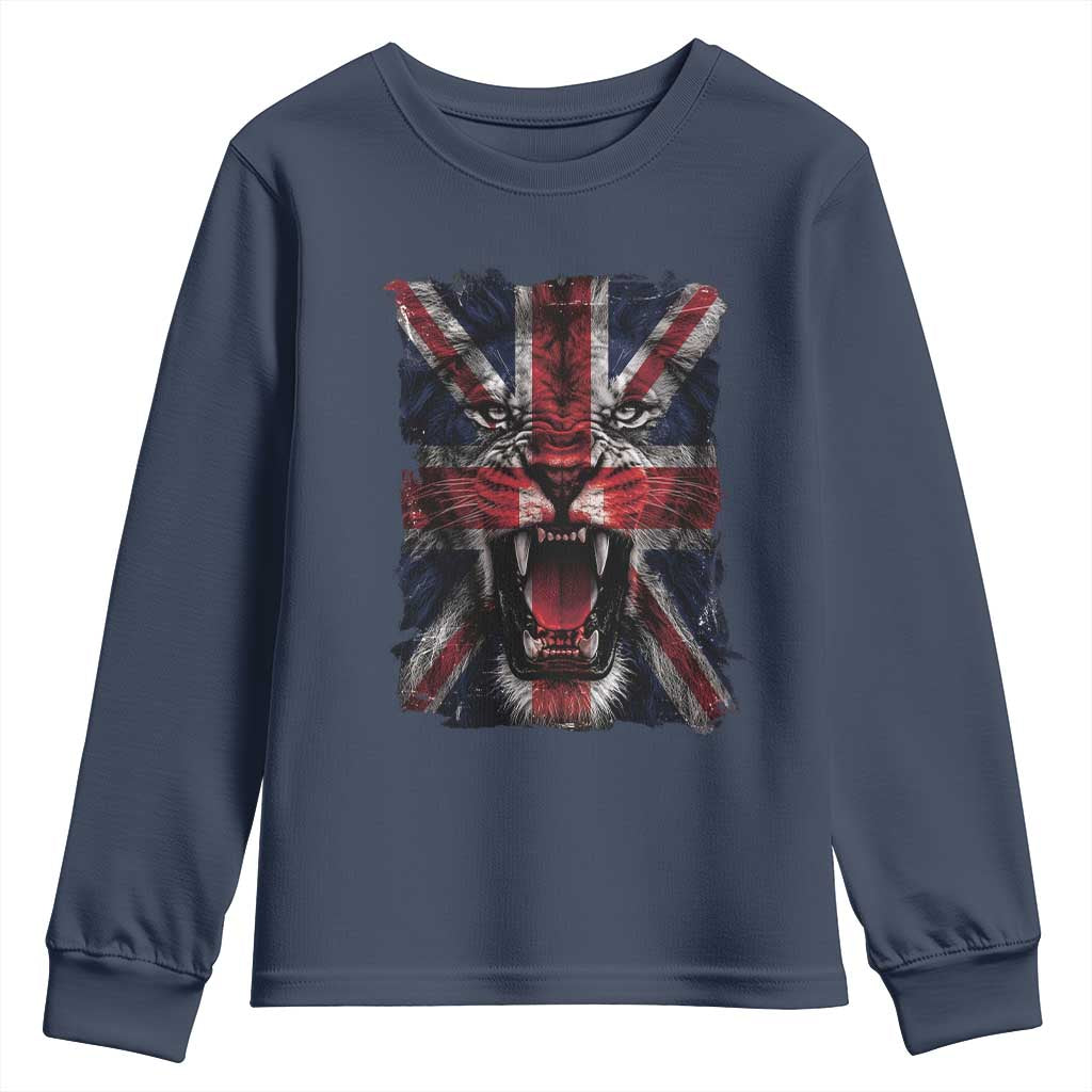 Union Jack Flag Lion Face UK British Great Britain Youth Sweatshirt
