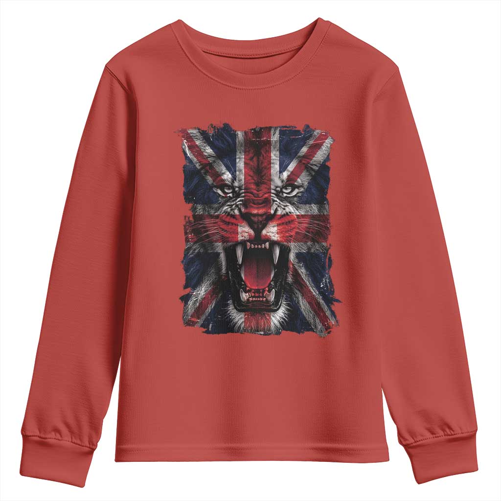 Union Jack Flag Lion Face UK British Great Britain Youth Sweatshirt