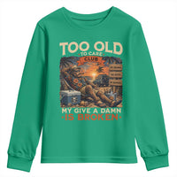Too Old To Care Club My Give A Damn is Broken Youth Sweatshirt Funny Bigfoot Retirement