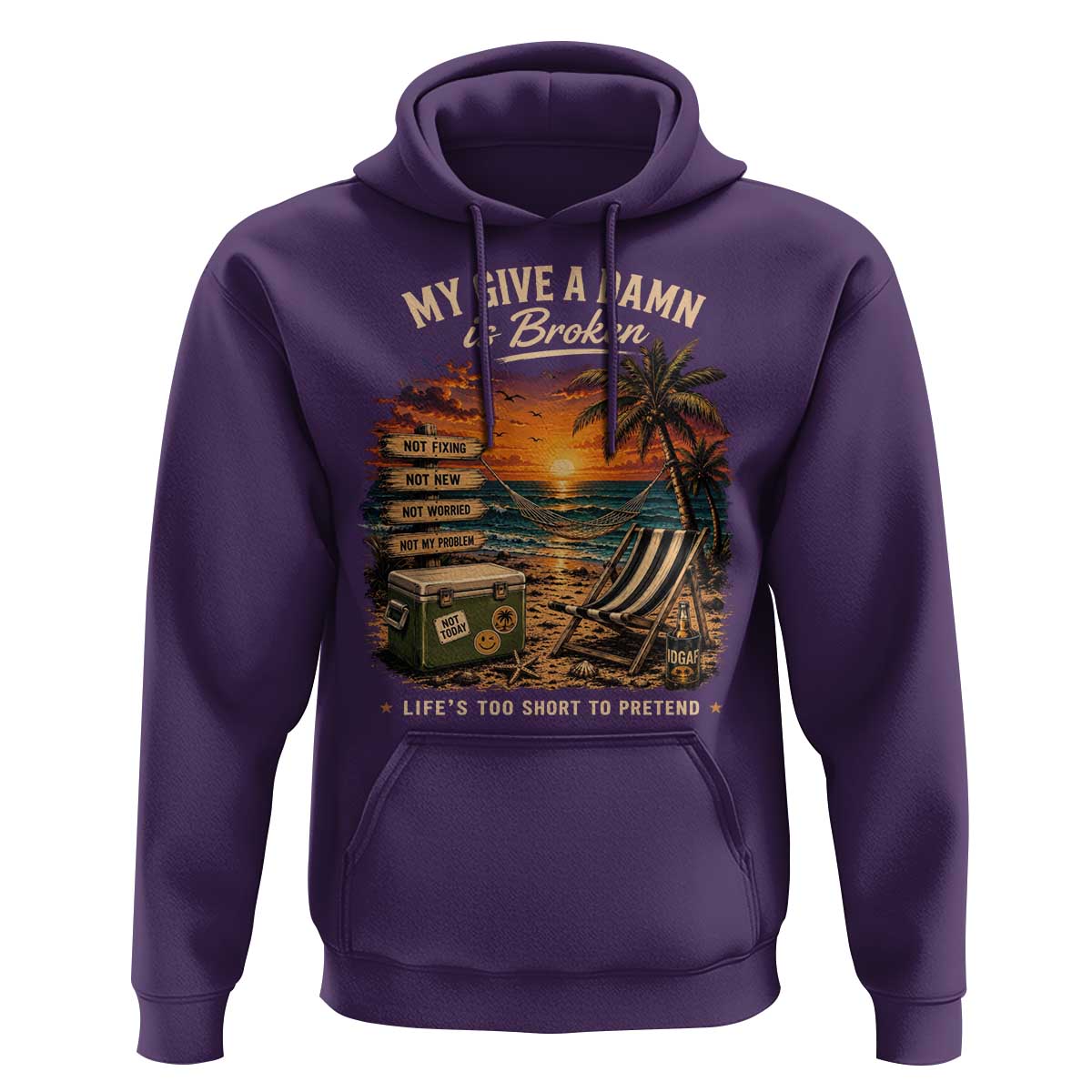 My Give A Damn is Broken Lifes Too Short to Pretend Hoodie Funny Old Man Quote
