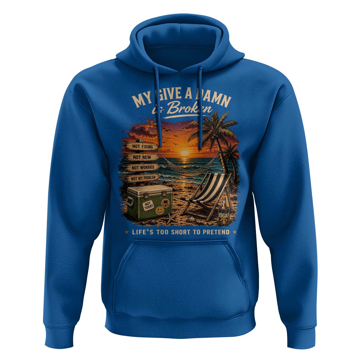 My Give A Damn is Broken Lifes Too Short to Pretend Hoodie Funny Old Man Quote