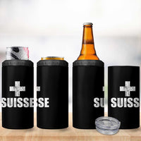 Suisse Swiss French Vintage Cross Flag Switzerland Roots 4 in 1 Can Cooler Tumbler