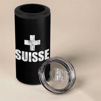 Suisse Swiss French Vintage Cross Flag Switzerland Roots 4 in 1 Can Cooler Tumbler