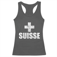 Suisse Swiss French Vintage Cross Flag Switzerland Roots Racerback Tank Top