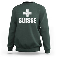 Suisse Swiss French Vintage Cross Flag Switzerland Roots Sweatshirt