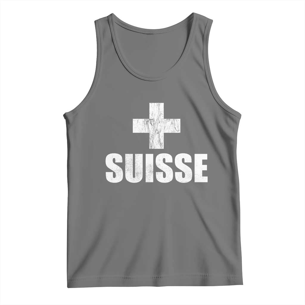 Suisse Swiss French Vintage Cross Flag Switzerland Roots Tank Top