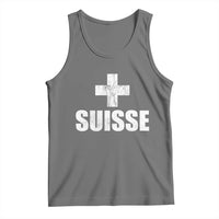 Suisse Swiss French Vintage Cross Flag Switzerland Roots Tank Top