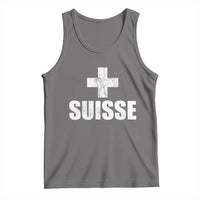 Suisse Swiss French Vintage Cross Flag Switzerland Roots Tank Top