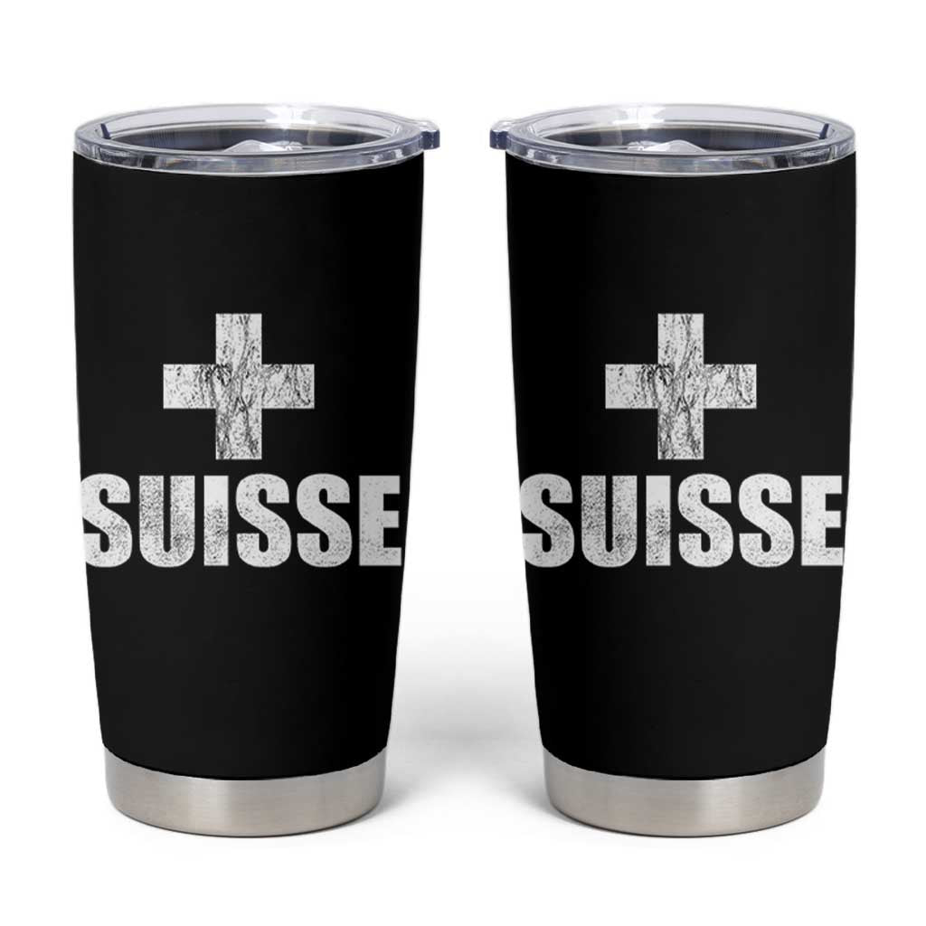 Suisse Swiss French Vintage Cross Flag Switzerland Roots Tumbler Cup