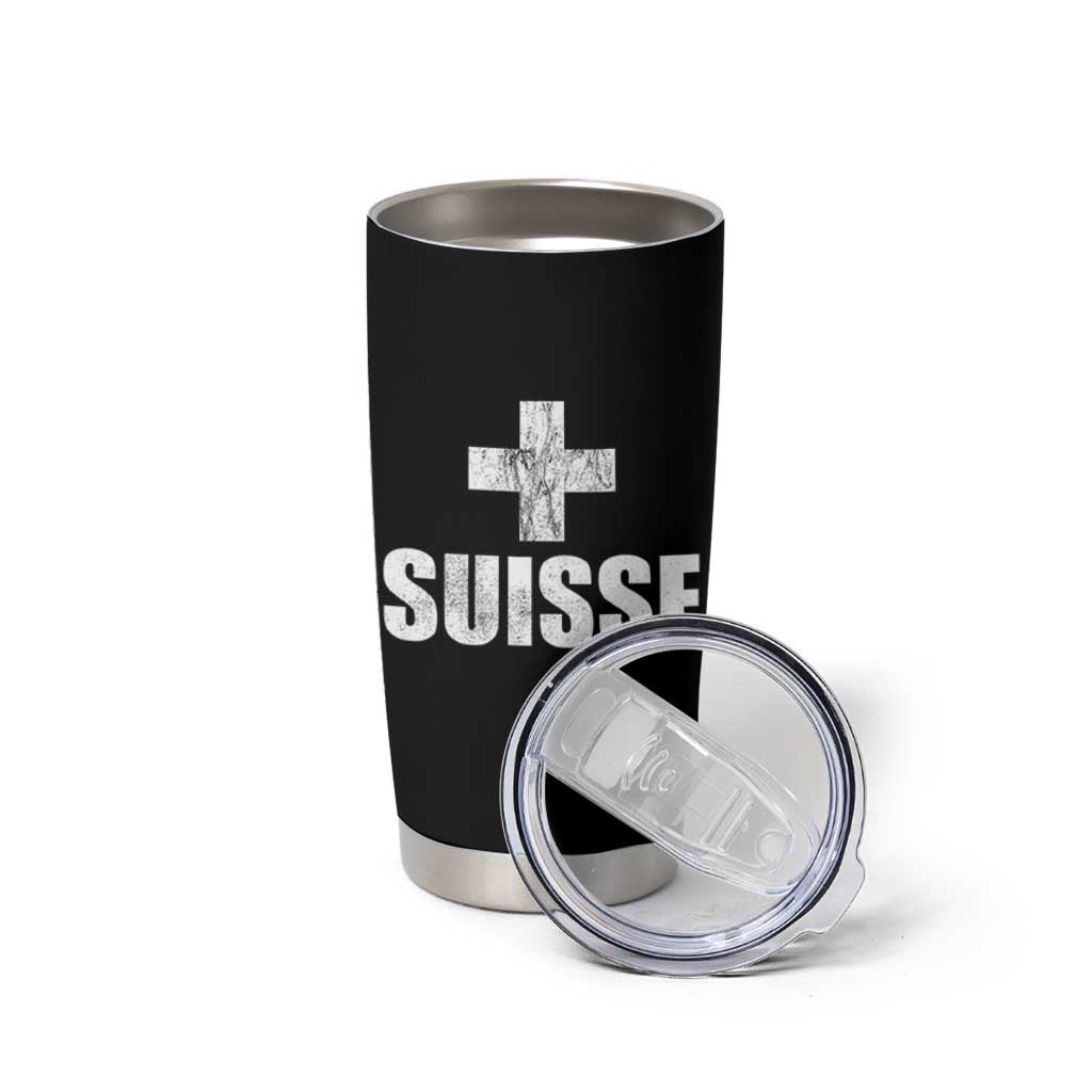 Suisse Swiss French Vintage Cross Flag Switzerland Roots Tumbler Cup