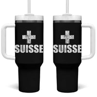 Suisse Swiss French Vintage Cross Flag Switzerland Roots Tumbler With Handle