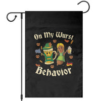 Funny Oktoberfest Garden Flag On My Wurst Behavior Beer Bratwurst Lederhosen Dirndl - Wonder Print Shop