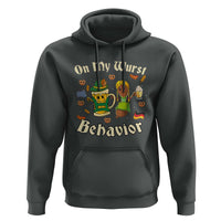 Funny Oktoberfest Hoodie On My Wurst Behavior Beer Bratwurst Lederhosen Dirndl - Wonder Print Shop