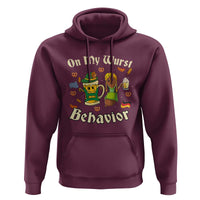 Funny Oktoberfest Hoodie On My Wurst Behavior Beer Bratwurst Lederhosen Dirndl - Wonder Print Shop