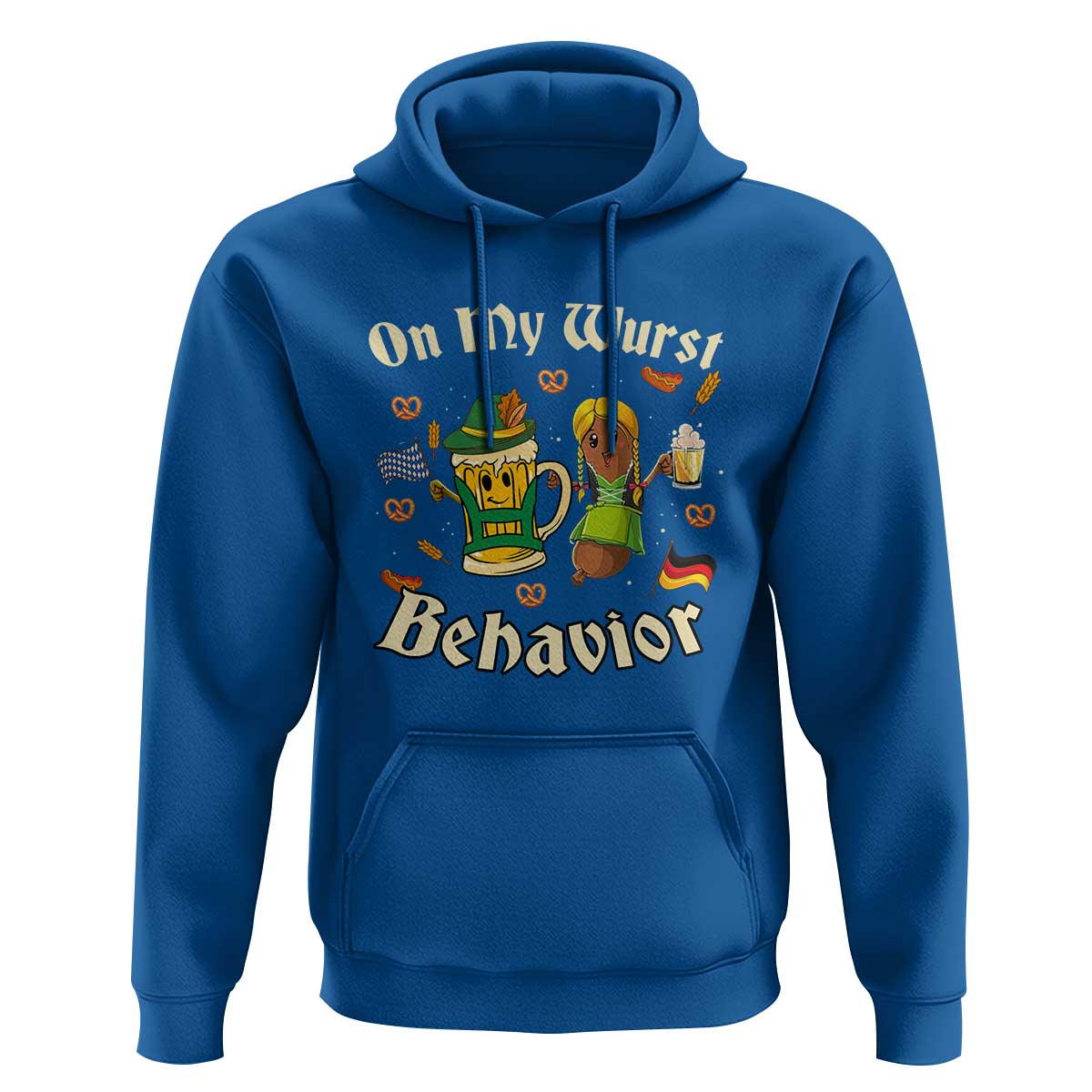 Funny Oktoberfest Hoodie On My Wurst Behavior Beer Bratwurst Lederhosen Dirndl - Wonder Print Shop