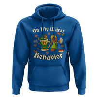 Funny Oktoberfest Hoodie On My Wurst Behavior Beer Bratwurst Lederhosen Dirndl - Wonder Print Shop