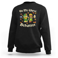 Funny Oktoberfest Sweatshirt On My Wurst Behavior Beer Bratwurst Lederhosen Dirndl - Wonder Print Shop