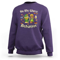 Funny Oktoberfest Sweatshirt On My Wurst Behavior Beer Bratwurst Lederhosen Dirndl - Wonder Print Shop