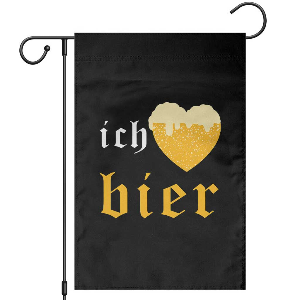 Funny Oktoberfest Garden Flag Ich Liebe Bier Heart German Beer Foam - Wonder Print Shop