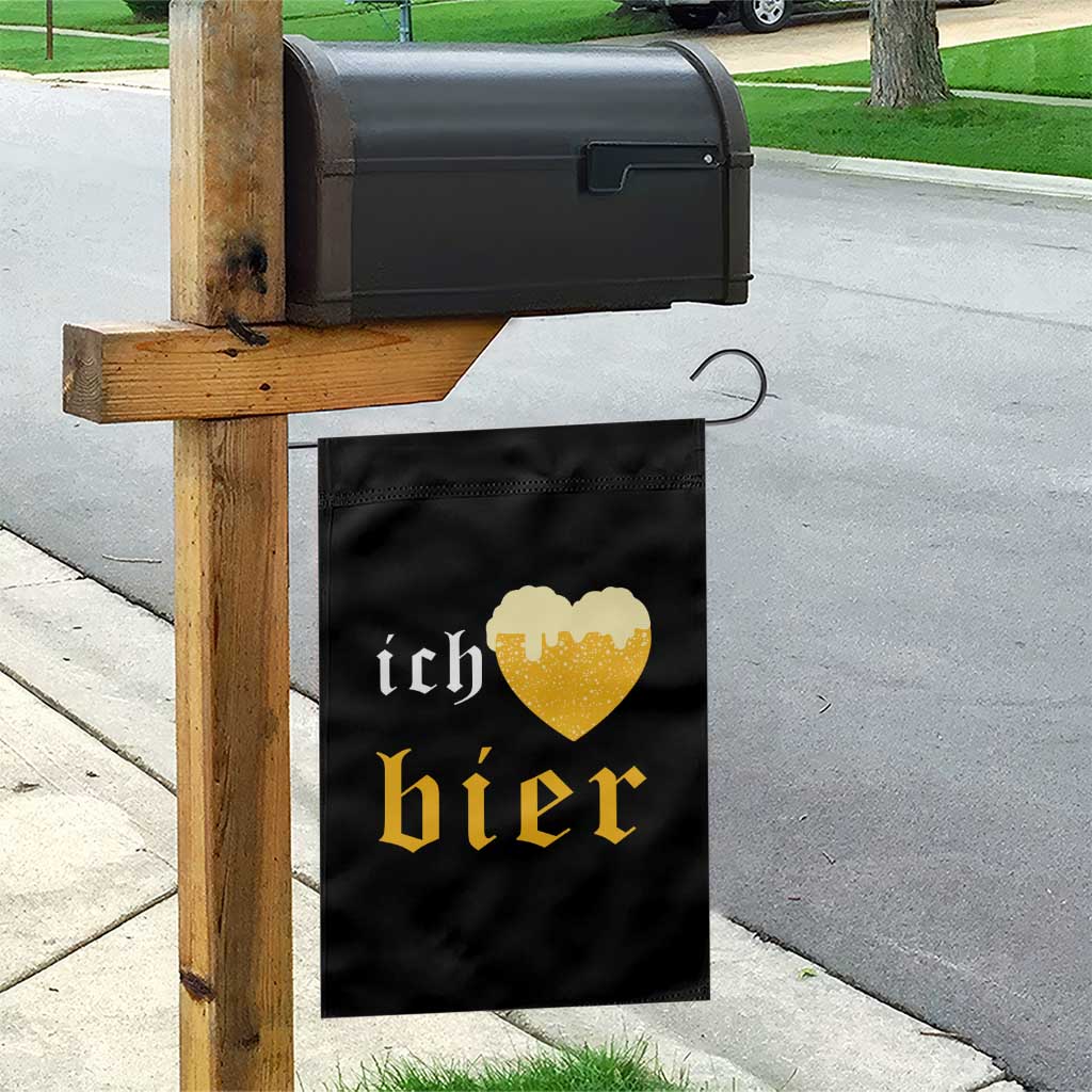 Funny Oktoberfest Garden Flag Ich Liebe Bier Heart German Beer Foam - Wonder Print Shop