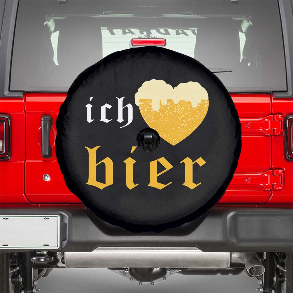 Funny Oktoberfest Spare Tire Cover Ich Liebe Bier Heart German Beer Foam - Wonder Print Shop