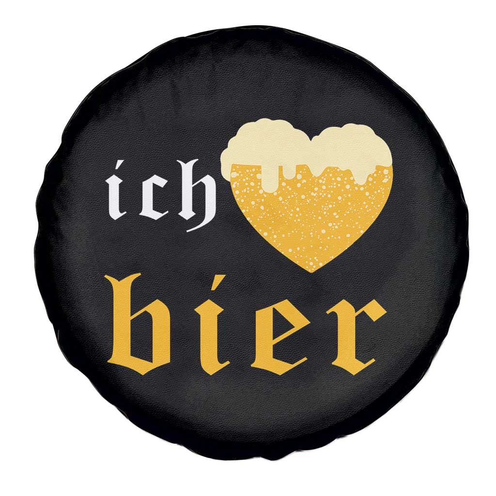 Funny Oktoberfest Spare Tire Cover Ich Liebe Bier Heart German Beer Foam - Wonder Print Shop