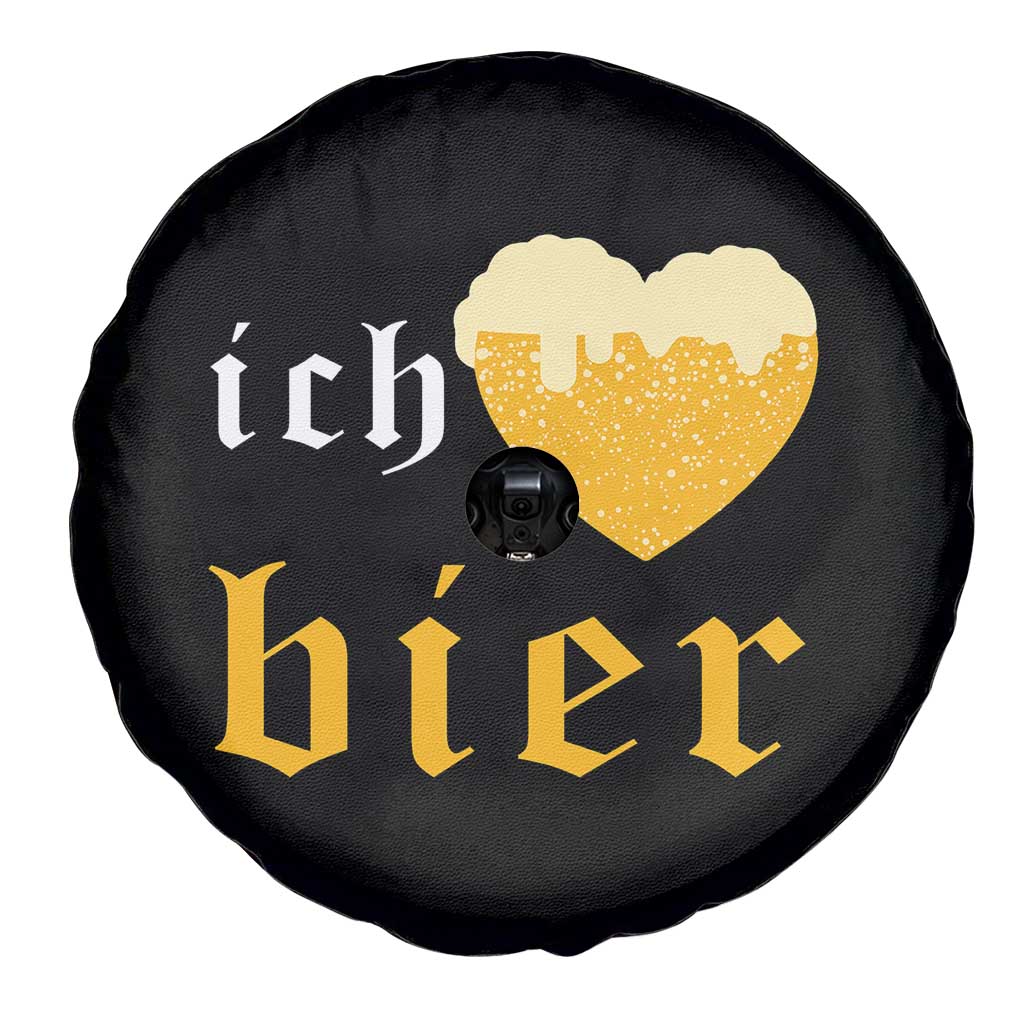 Funny Oktoberfest Spare Tire Cover Ich Liebe Bier Heart German Beer Foam - Wonder Print Shop