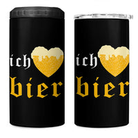 Funny Oktoberfest 4 in 1 Can Cooler Tumbler Ich Liebe Bier Heart German Beer Foam - Wonder Print Shop