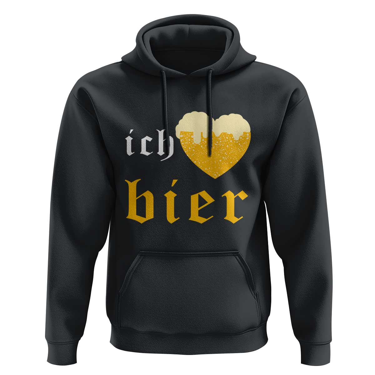 Funny Oktoberfest Hoodie Ich Liebe Bier Heart German Beer Foam - Wonder Print Shop