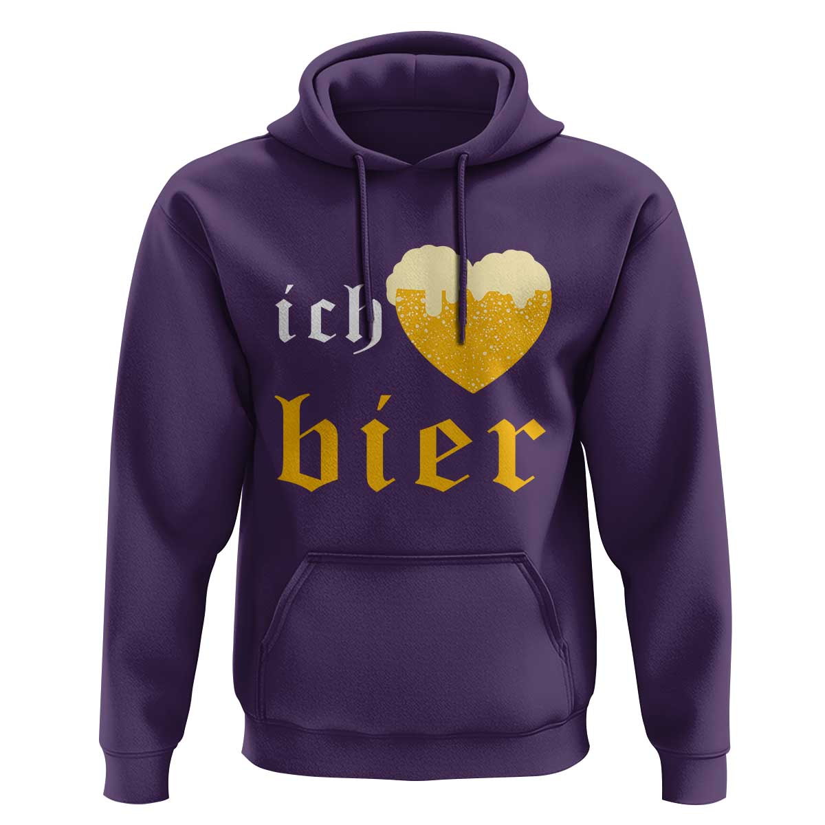 Funny Oktoberfest Hoodie Ich Liebe Bier Heart German Beer Foam - Wonder Print Shop
