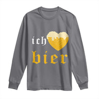 Funny Oktoberfest Long Sleeve Shirt Ich Liebe Bier Heart German Beer Foam - Wonder Print Shop