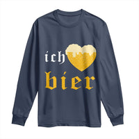 Funny Oktoberfest Long Sleeve Shirt Ich Liebe Bier Heart German Beer Foam - Wonder Print Shop