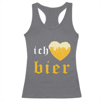 Funny Oktoberfest Racerback Tank Top Ich Liebe Bier Heart German Beer Foam - Wonder Print Shop
