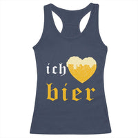 Funny Oktoberfest Racerback Tank Top Ich Liebe Bier Heart German Beer Foam - Wonder Print Shop