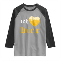 Funny Oktoberfest Raglan Shirt Ich Liebe Bier Heart German Beer Foam - Wonder Print Shop