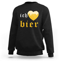 Funny Oktoberfest Sweatshirt Ich Liebe Bier Heart German Beer Foam - Wonder Print Shop