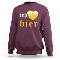 Funny Oktoberfest Sweatshirt Ich Liebe Bier Heart German Beer Foam - Wonder Print Shop