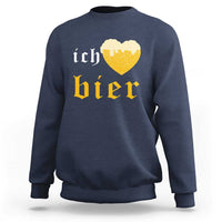 Funny Oktoberfest Sweatshirt Ich Liebe Bier Heart German Beer Foam - Wonder Print Shop