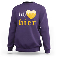 Funny Oktoberfest Sweatshirt Ich Liebe Bier Heart German Beer Foam - Wonder Print Shop