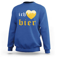 Funny Oktoberfest Sweatshirt Ich Liebe Bier Heart German Beer Foam - Wonder Print Shop