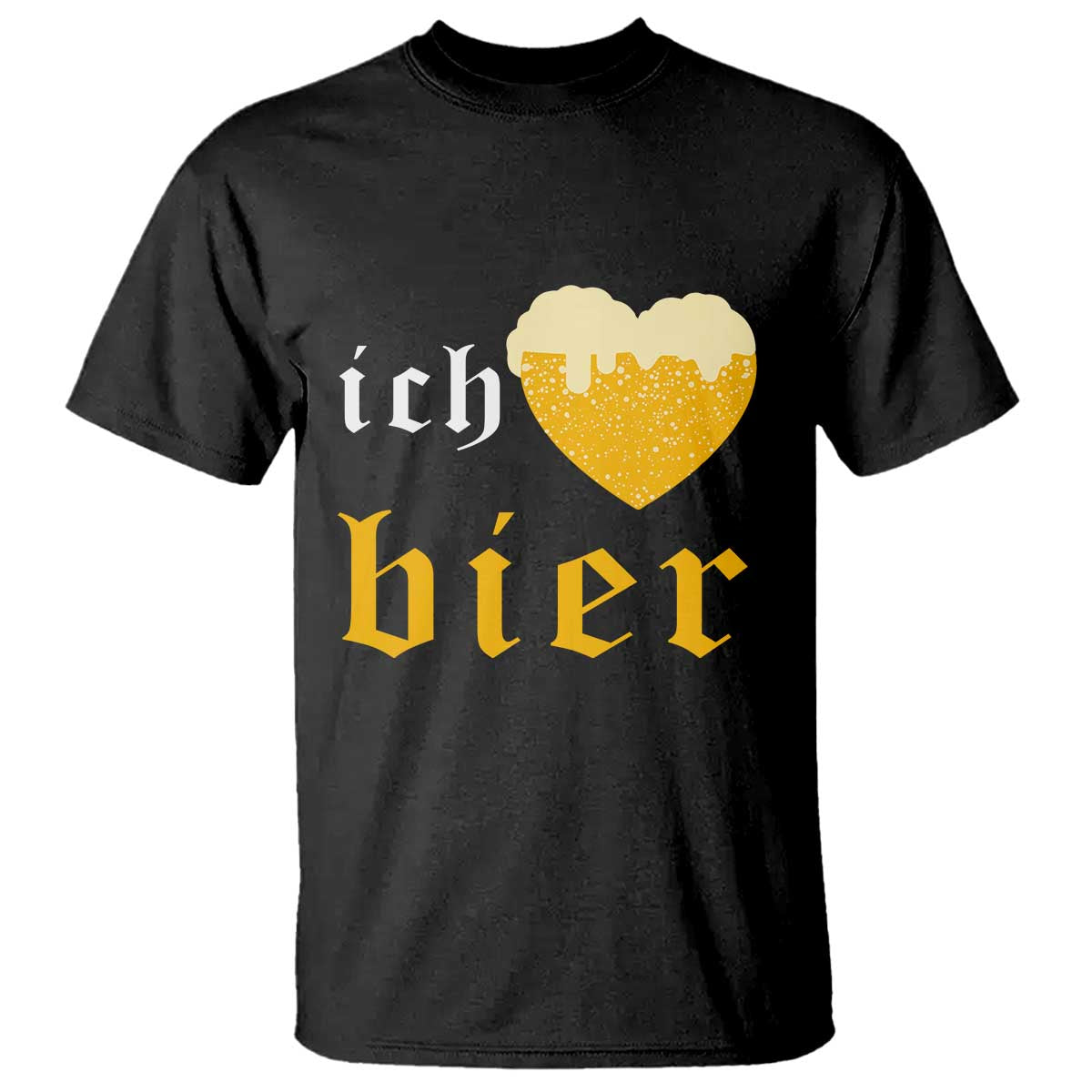 Funny Oktoberfest T Shirt Ich Liebe Bier Heart German Beer Foam - Wonder Print Shop