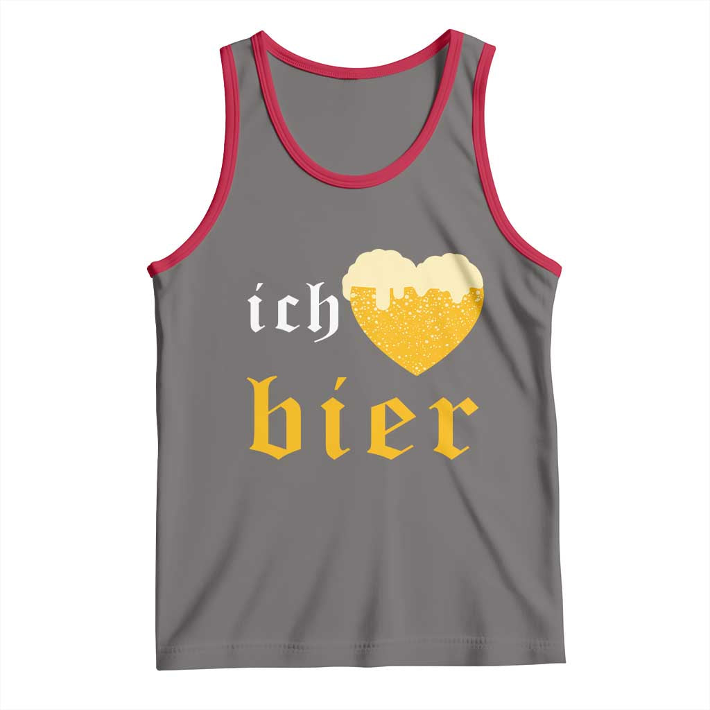 Funny Oktoberfest Tank Top Ich Liebe Bier Heart German Beer Foam - Wonder Print Shop