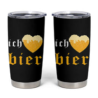 Funny Oktoberfest Tumbler Cup Ich Liebe Bier Heart German Beer Foam - Wonder Print Shop