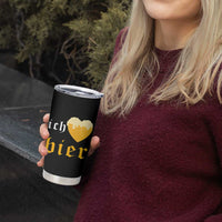 Funny Oktoberfest Tumbler Cup Ich Liebe Bier Heart German Beer Foam - Wonder Print Shop