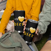 Funny Oktoberfest Tumbler Cup Ich Liebe Bier Heart German Beer Foam - Wonder Print Shop
