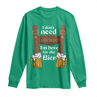 Oktoberfest Long Sleeve Shirt I Don't Need Lederhosen I'm Here For The Bier - Wonder Print Shop